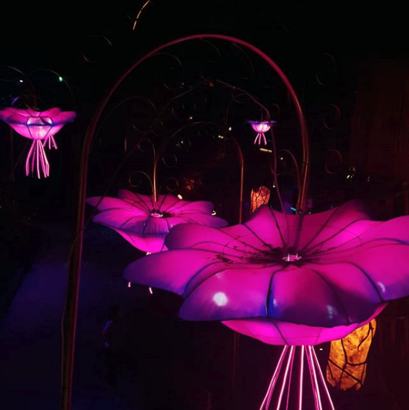 Lampu unik di Magic Forest Lembang Wonderland